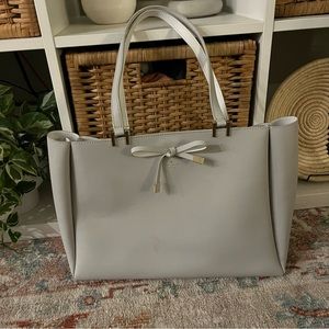 Gray Kate Spade Tote with Bow
